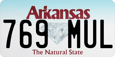 AR license plate 769MUL