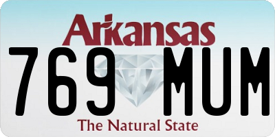 AR license plate 769MUM