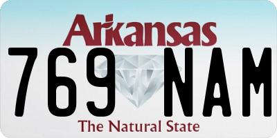 AR license plate 769NAM