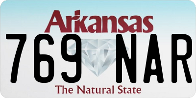 AR license plate 769NAR