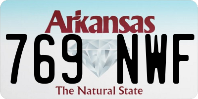AR license plate 769NWF