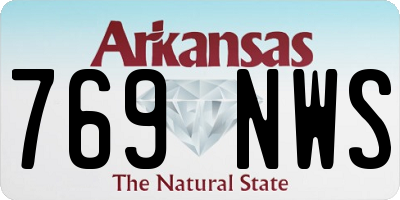 AR license plate 769NWS