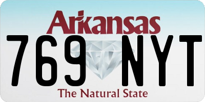 AR license plate 769NYT