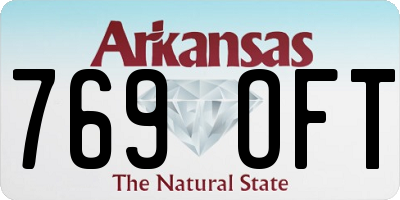 AR license plate 769OFT