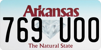 AR license plate 769UOO