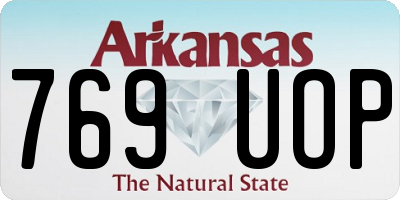 AR license plate 769UOP