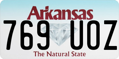 AR license plate 769UOZ