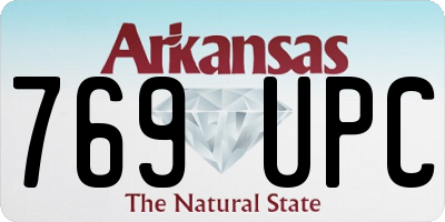 AR license plate 769UPC