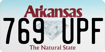 AR license plate 769UPF