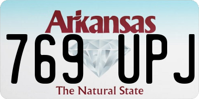 AR license plate 769UPJ