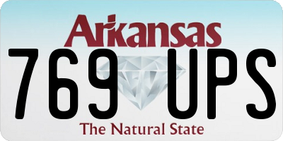 AR license plate 769UPS