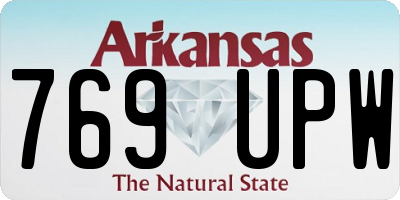 AR license plate 769UPW