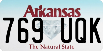 AR license plate 769UQK