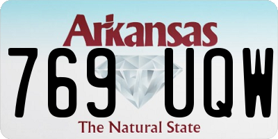 AR license plate 769UQW