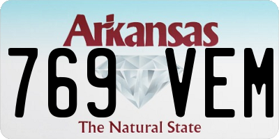 AR license plate 769VEM