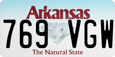 AR license plate 769VGW