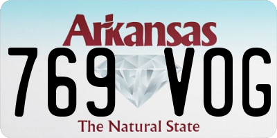AR license plate 769VOG
