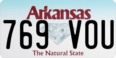 AR license plate 769VOU