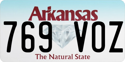 AR license plate 769VOZ