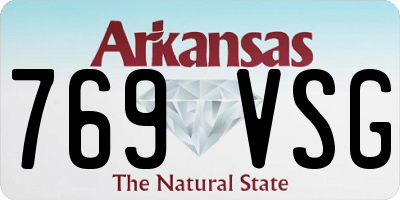 AR license plate 769VSG
