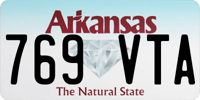 AR license plate 769VTA
