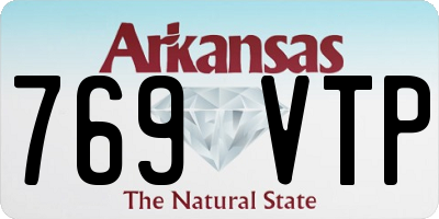AR license plate 769VTP