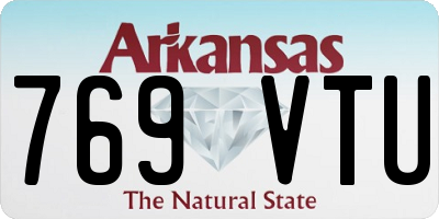 AR license plate 769VTU