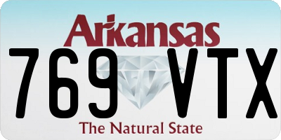 AR license plate 769VTX