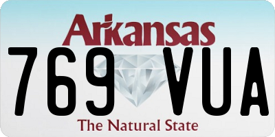 AR license plate 769VUA