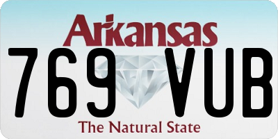 AR license plate 769VUB