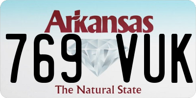AR license plate 769VUK