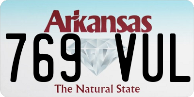 AR license plate 769VUL