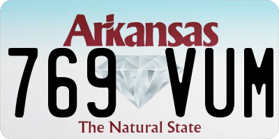 AR license plate 769VUM