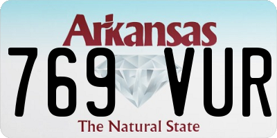 AR license plate 769VUR