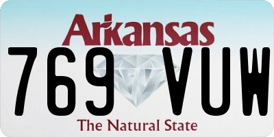 AR license plate 769VUW