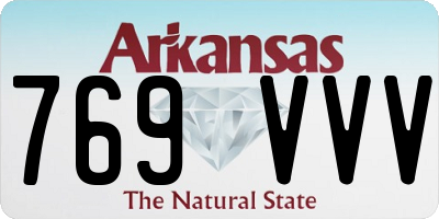AR license plate 769VVV