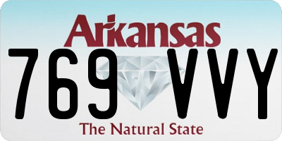 AR license plate 769VVY