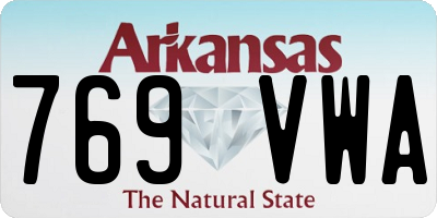 AR license plate 769VWA