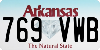 AR license plate 769VWB
