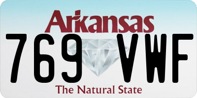 AR license plate 769VWF