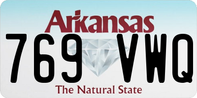 AR license plate 769VWQ