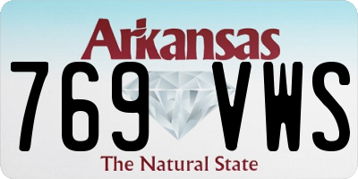 AR license plate 769VWS