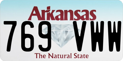 AR license plate 769VWW