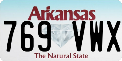 AR license plate 769VWX