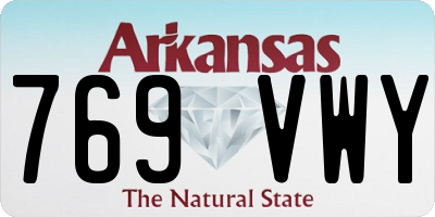 AR license plate 769VWY