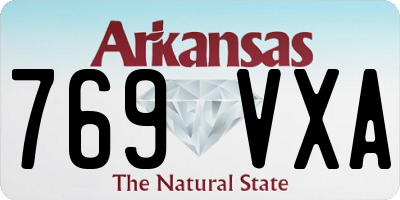 AR license plate 769VXA