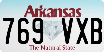 AR license plate 769VXB
