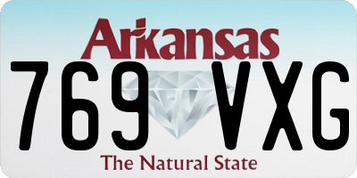 AR license plate 769VXG