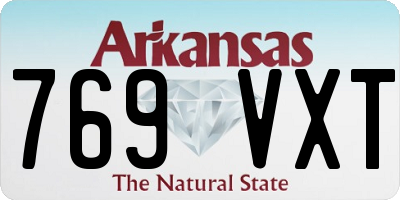 AR license plate 769VXT
