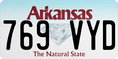 AR license plate 769VYD